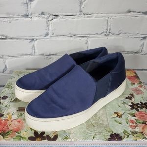 Vince Warren Blue Satin Slip On Sneakers